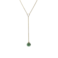 Emerald Teardrop Lariat Necklace
