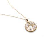 Micro Pave North Star Crystal Pendant Necklace