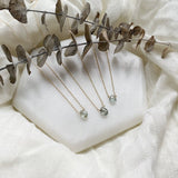 Moss Aquamarine Mini Teardrop Necklace