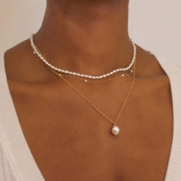 Tiny Pearl Beaded Necklace